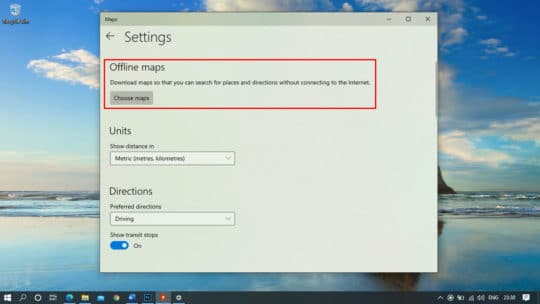 Windows-10-Использование автономных карт