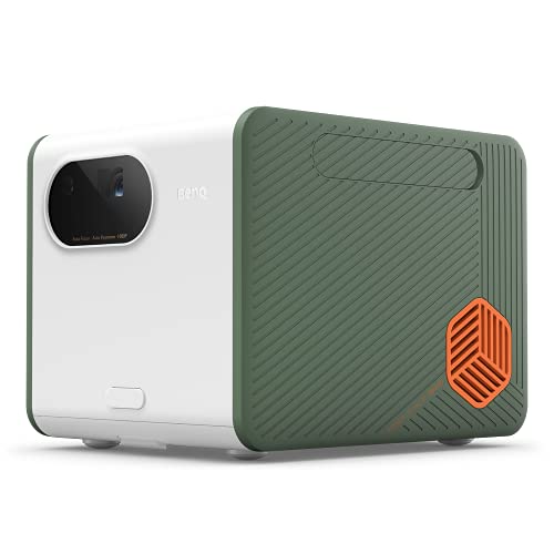 Proyektor Luar Ruang Nirkabel BenQ GS50 1080p | Speaker Bluetooth Ekstra Bass | IPX2 Tahan Cipratan & Jatuh | Wi-Fi | TV Android | Chromecast & AirPlay | Fokus Otomatis | Batu Kunci 2D | HDMI | USB-C | PD 45W