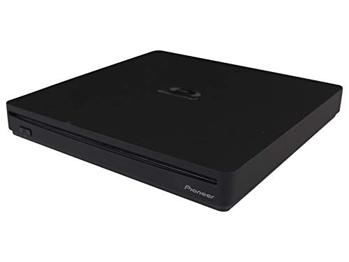 PIONEER 外置藍光驅動器 BDR-XS07UHD@6X 吸入式便攜式帶啞光黑色機身 USB 3.2 Gen1(3.0) BD/DVD/CD 刻錄機。支持 BDXL 和 M-Disc 格式。包括訊連科技軟件