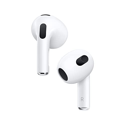 Auricolari wireless Apple AirPods (3a generazione) con custodia di ricarica Lightning. Audio spaziale, resistente al sudore e all'acqua, fino a 30 ore di durata della batteria. Cuffie Bluetooth per iPhone