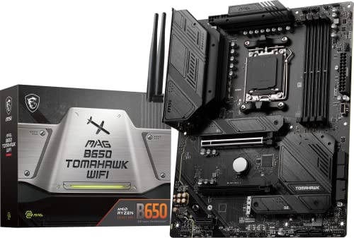 MSI MAG B650 Tomahawk WiFi ゲーミング マザーボード (AMD AM5、ATX、DDR5、PCIe 4.0、M.2、SATA 6Gb/s、USB 3.2 Gen 2、HDMI/DP、Wi-Fi 6E、AMD Ryzen 7000 シリーズ デスクトップ プロセッサー)