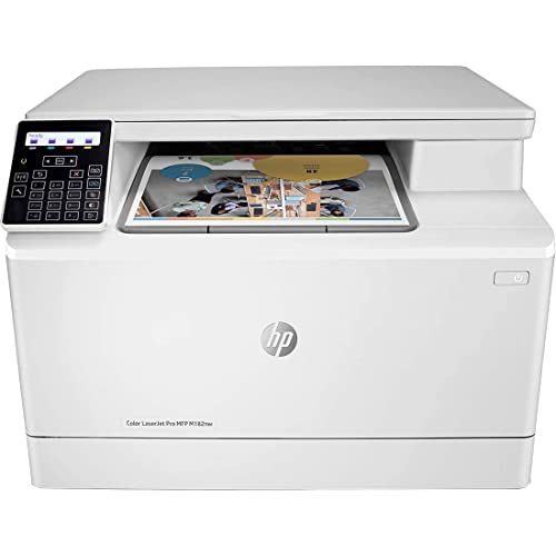 HP Color LaserJet Pro M182nw Kablosuz Hepsi Bir Arada Lazer Yazıcı, Uzaktan Mobil Baskı, Tarama ve Kopyalama, Alexa ile Çalışır (7KW55A)