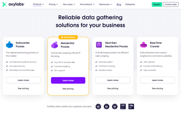 Oxylabs-產品