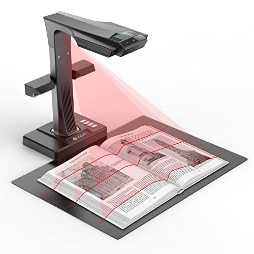 CZUR ET24 Pro Professional Book Scanner, 24MP Document Scanner, 3rd Gen Auto-Flatten & Deskew Tech, Kamera Dokumen A3, 180+ Bahasa OCR, Mendukung HDMI, untuk Windows/MacOS/Linux