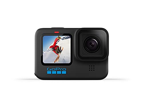GoPro HERO10 Black - Câmera de ação à prova d'água com LCD frontal e telas traseiras sensíveis ao toque, vídeo 5.3K60 Ultra HD, fotos de 23MP, transmissão ao vivo de 1080p, webcam, estabilização