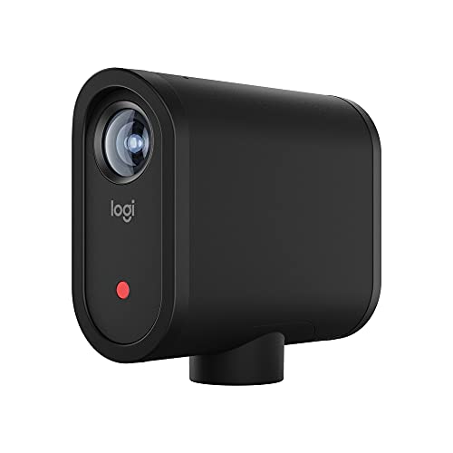 Logitech for Creators Mevo Start, câmera de transmissão ao vivo sem fio, qualidade de vídeo HD 1080p, controle inteligente de aplicativos, transmissão via LTE ou Wi-Fi - preto
