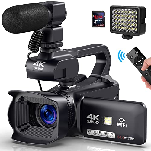 Videokamera-Camcorder 4K, Videokamera Autofokus Vlogging-Kamera für YouTube 64MP 60FPS WiFi Webcam 4