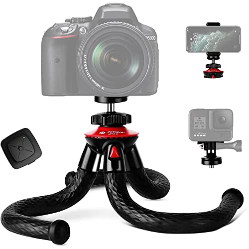 Trepied pentru iPhone, Trepied Fotopro flexibil pentru cameră cu telecomandă pentru iPhone 12 XS, Samsung, Trepied pentru telefon rezistent la apă și anti-crăpare pentru GoPro, Trepied portabil de călătorie pentru streaming live Vlogging video