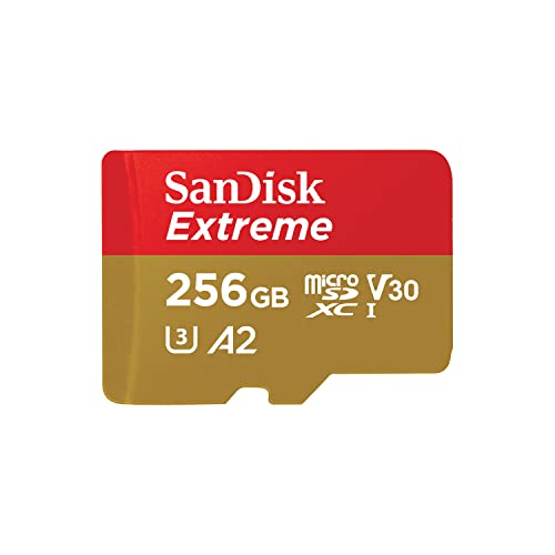 SanDisk 256GB Extreme microSDXC UHS-I Bellek Kartı ve Adaptör - 190MB/s'ye kadar, C10, U3, V30, 4K, 5K, A2, Mikro SD Kart - SDSQXAV-256G-GN6MA