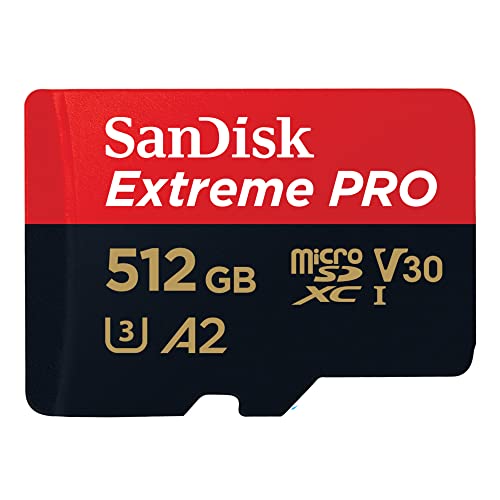 SanDisk 512GB Extreme Pro Dayanıklı, 4K UHD Video Yakalar, 200MB/s Okuma ve 140MB/s Yazma Hızı Açık Hava Maceralarını ve Hafta Sonu Gezilerini Kaydetmek için microSD UHS-I Kartı