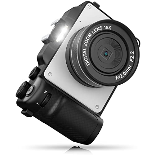 Fotocamera per vlogging, fotocamera digitale 4K da 48 MP con WiFi, scheda TF 32G gratuita e cinturino da polso, messa a fuoco automatica e anti-vibrazione, 7 filtri colorati integrati, rilevamento facciale, schermo IPS da 3", grandangolo 140°, zoom digitale 18X
