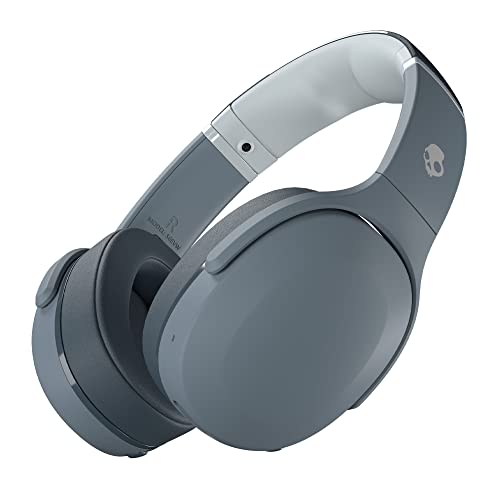 Skullcandy Crusher Evo 無線頭戴式藍牙耳機,適用於 iPhone 和 Android,帶麥克風 / 40 小時電池壽命 / Extra Bass Tech / 最適合音樂、學校、鍛煉和遊戲 - 灰色
