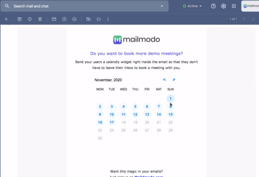 rezerwacja kalendarza za pomocą interaktywnych e-maili