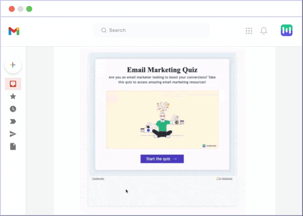 quizy z interaktywnymi e-mailami