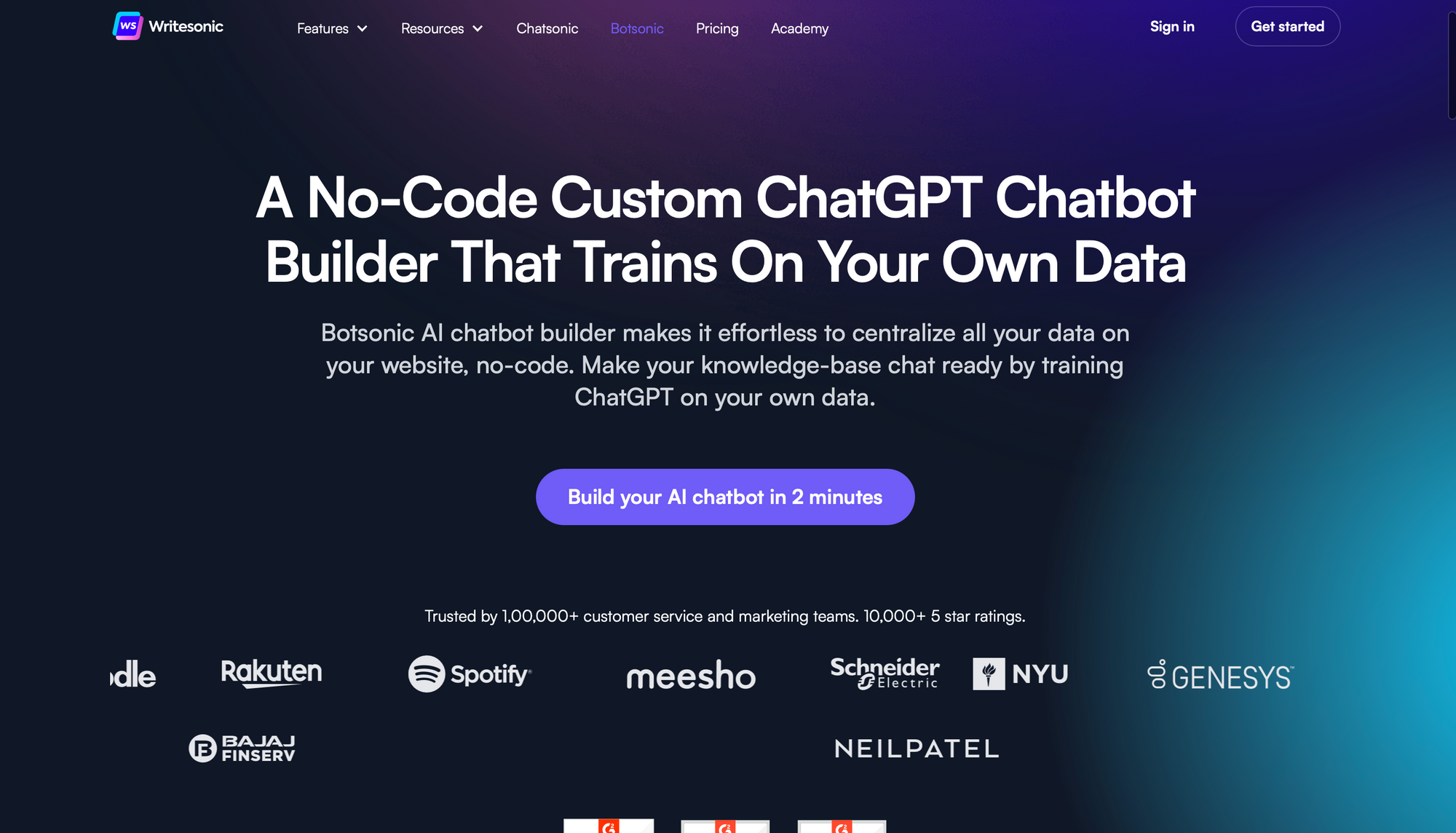 Botsonic - Chatbots AI pentru asistență clienți