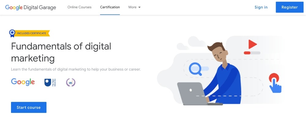 Google Fundamentals of digital marketing 課程截圖