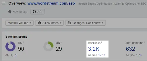 Linkbuilding-API-Daten