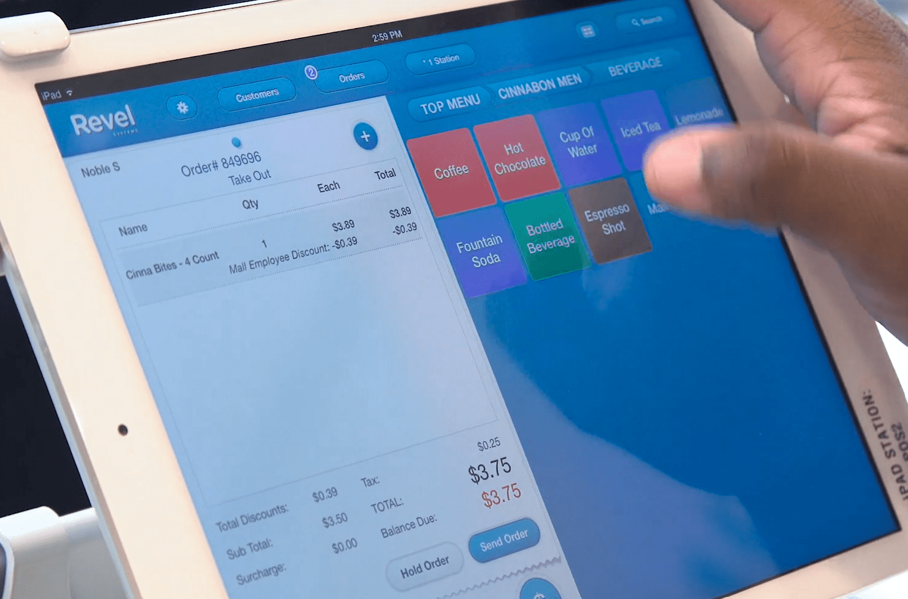 Планшетный POS-терминал Revel для ресторанов