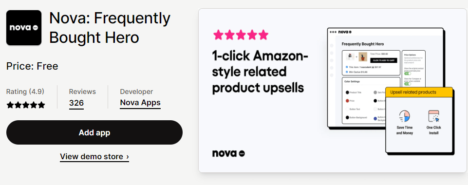 Aplicación comprada con frecuencia de Nova