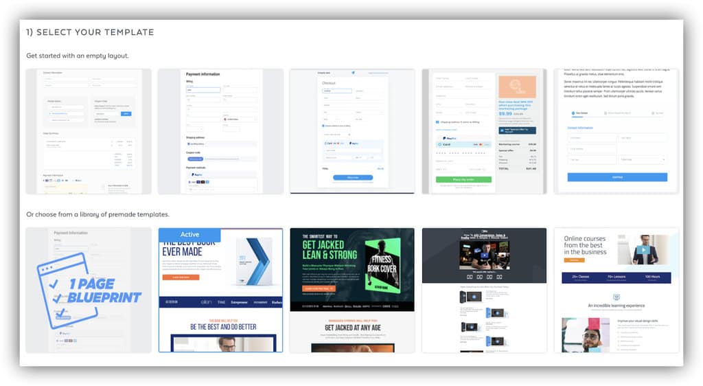 SamCart funnel builder template ejemplo dos