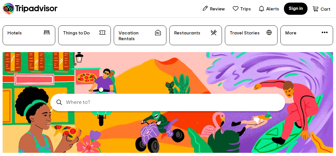 interfejs tripadvisor