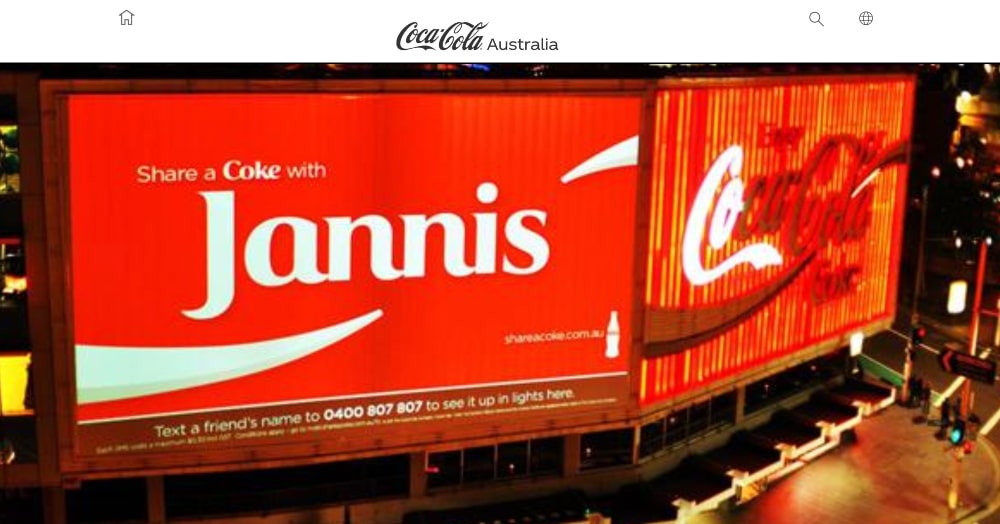 Teilen Sie eine Cola-Kampagne