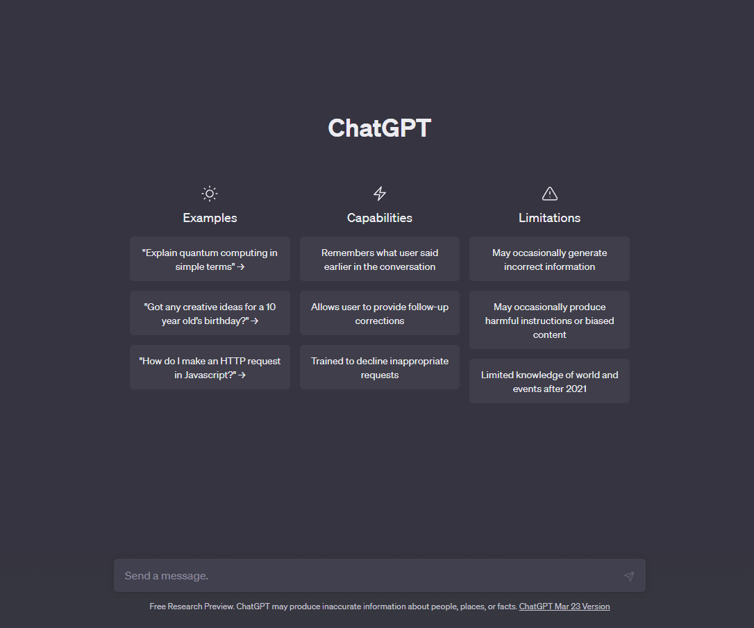 Tangkapan layar ChatGPT