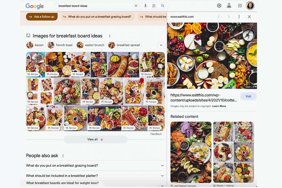 SGE Ask a de Google es visualmente rico