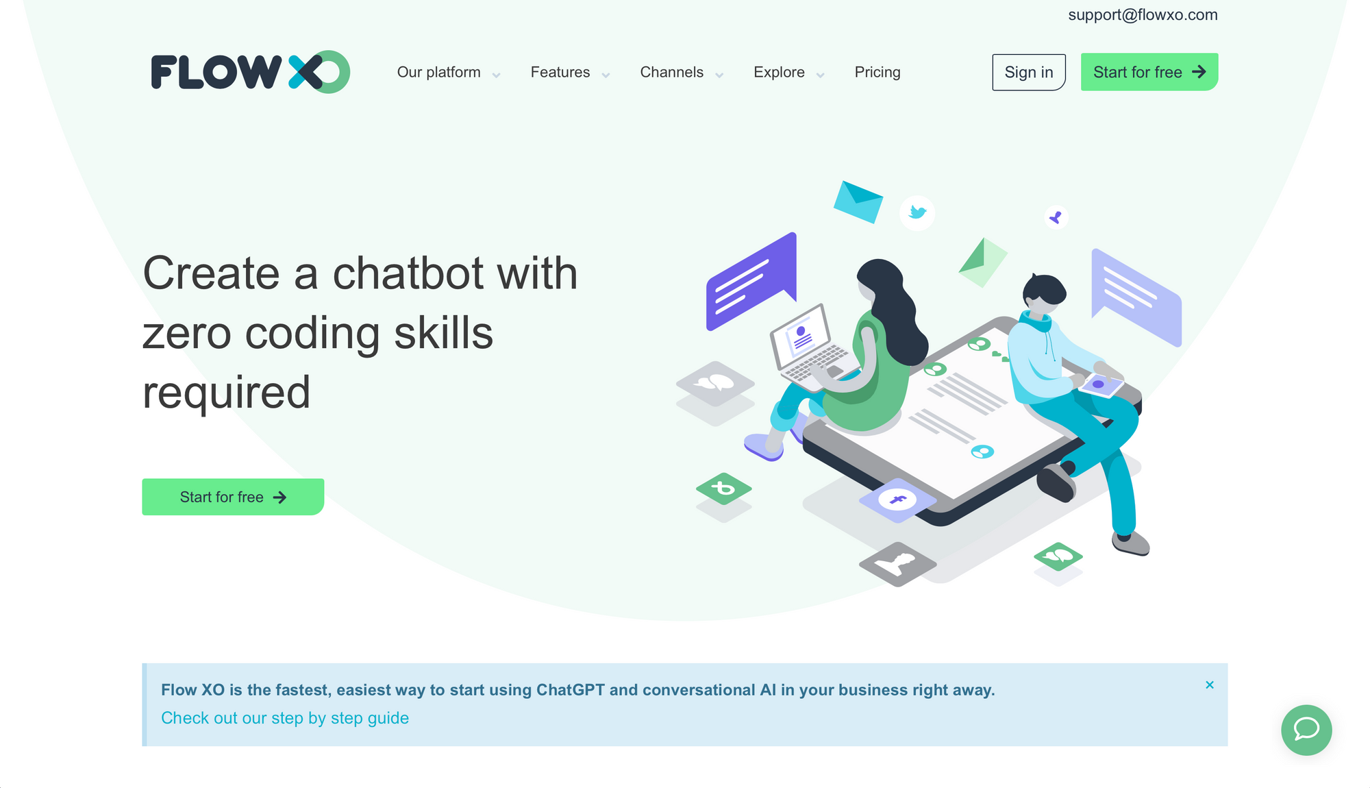 Flow XO - chatbots de viagem