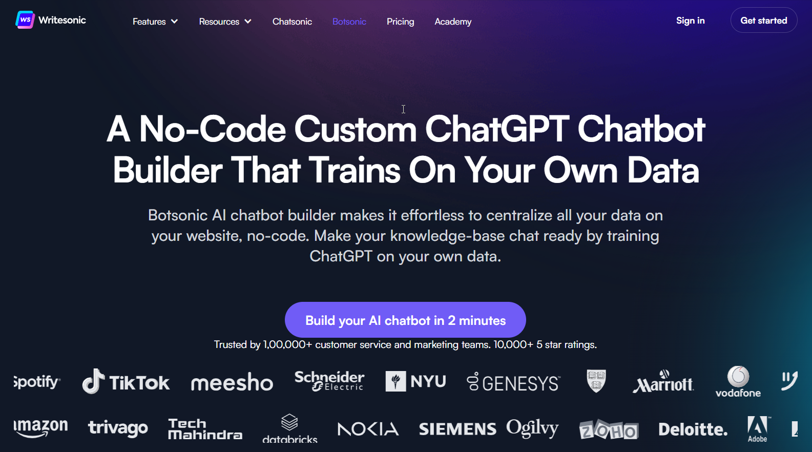 Botsonic - exemple de chatbot