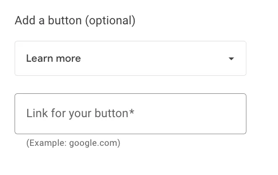 如何向 Google 帖子添加 CTA 按钮的屏幕截图