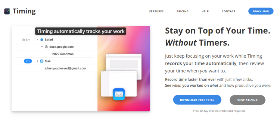 Timing-Automatic-Mac-Time-Tracker-Manual-Timers-Optional-screenshot