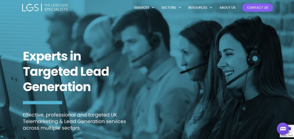 Скриншот домашней страницы сайта LeadGen Specialists