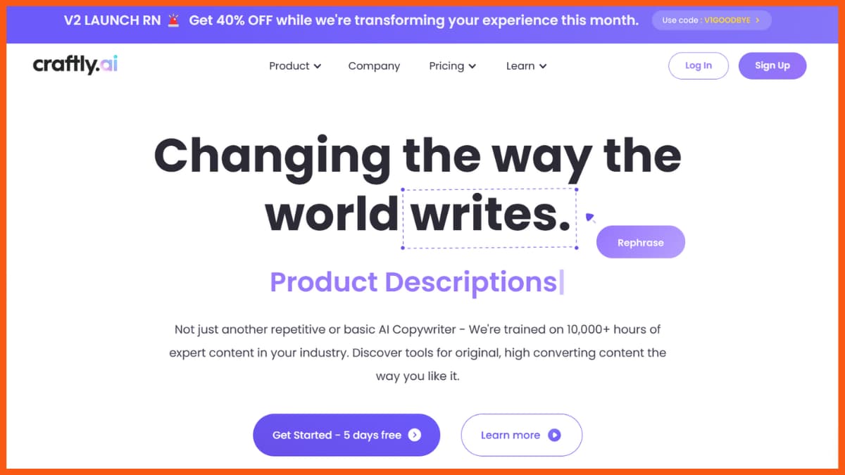 Meilleurs outils d'assistant d'écriture IA - Craftly.ai