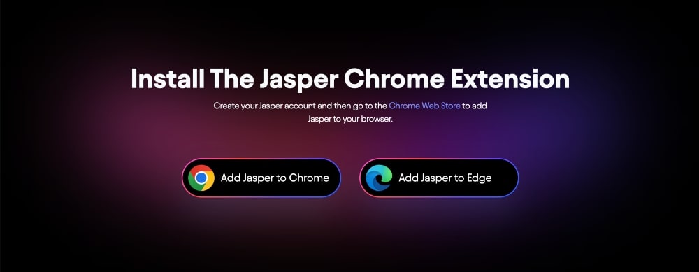 Schermata dell'estensione del browser Jasper AI