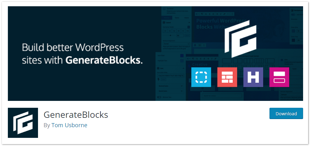 12 個最佳 WordPress 古騰堡塊插件 4 generateblocks plugin for wordpress