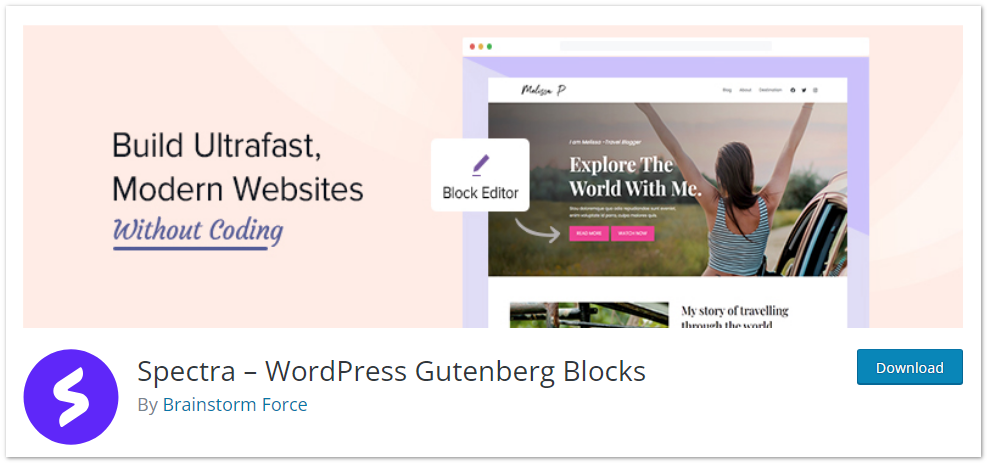 12 個最佳 WordPress 古騰堡塊插件 8 Spectra – Ultimate Addons for Gutenberg