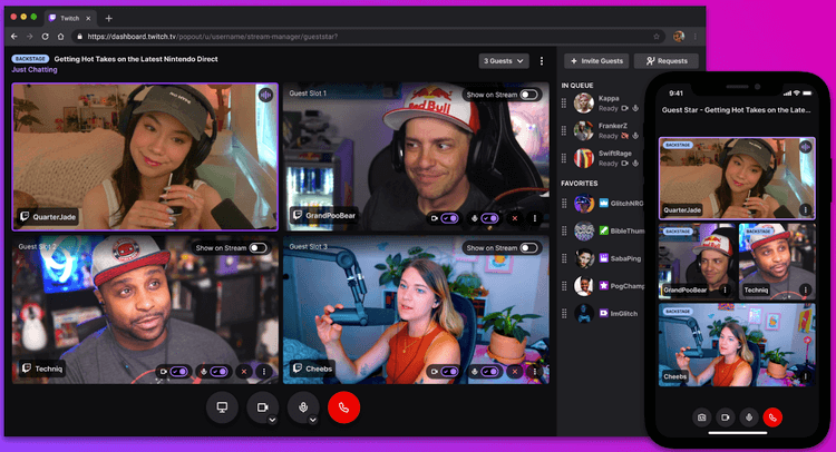 Zrzut ekranu z sekcji Just Chating na Twitchu