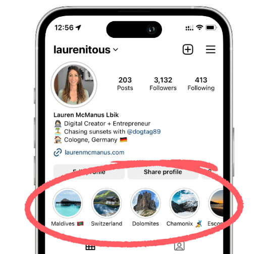 Repere ale poveștii Instagram în aplicația Instagram
