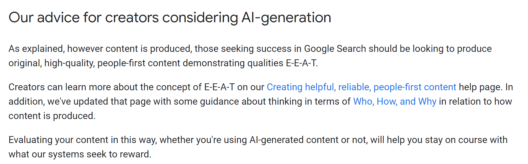 Совет Google по использованию инструментов для письма с искусственным интеллектом