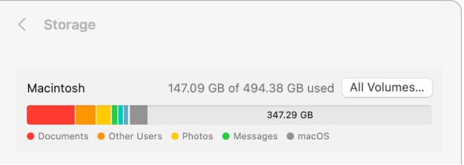 Visualizza lo spazio di archiviazione utilizzato e disponibile sul tuo Mac