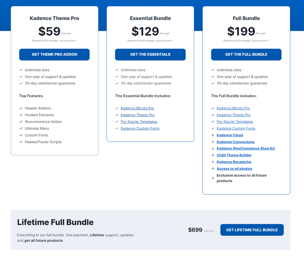 GeneratePress の代替となるベスト 6 6 kadence theme pro pricing