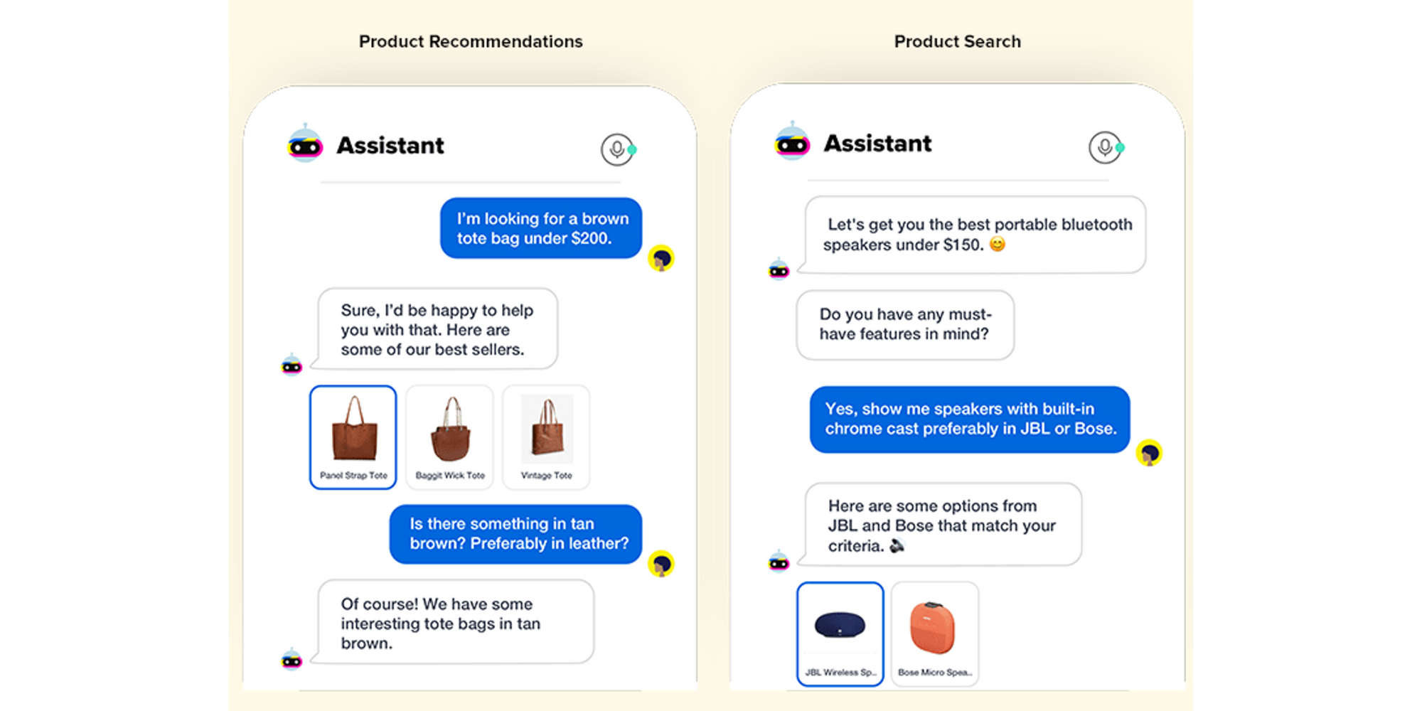Raccomandazione personalizzata ed esempio di upselling da Haptik