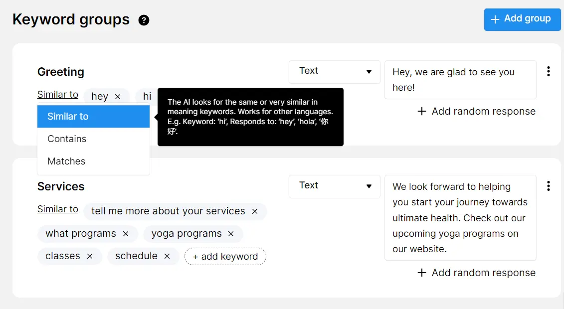 Come funzionano i chatbot basati su parole chiave da Chatfuel