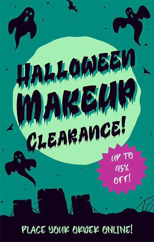 Instagram Story Maker pour une vente dans un magasin de maquillage pour Halloween