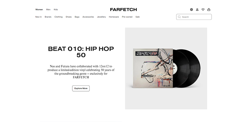 Page des catégories Farfetch pour femmes