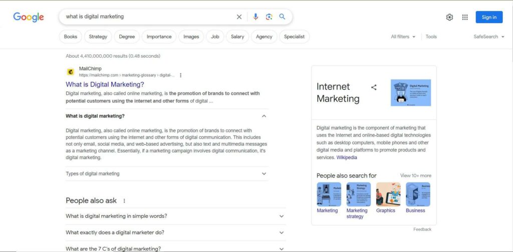 Фрагмент FAQ по поисковому запросу