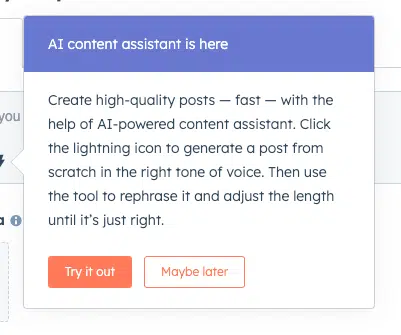Asystent treści AI HubSpot