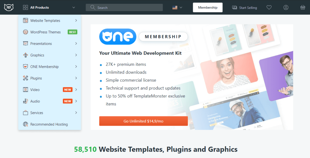 10+ beste WordPress-Themes-Anbieter (aktualisierte Liste) 18 templatemonster homepage