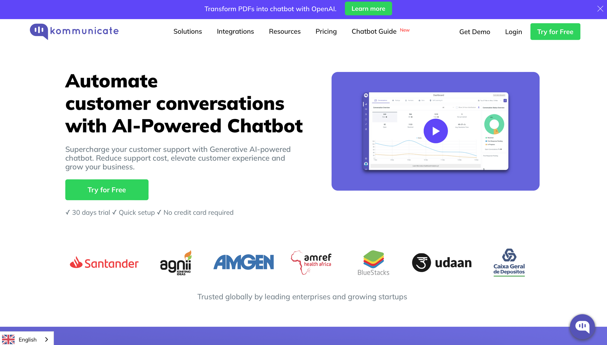 Kommunicate: chatbot IA gratuiti